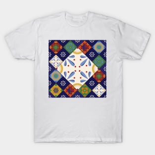 Mexican Talavera Tiles Pattern by Akbaly T-Shirt